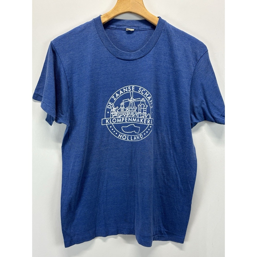 Vtg Screen Stars Holland Tshirt Sz X-Large Mens Blue Single Stitch Made USA 80s